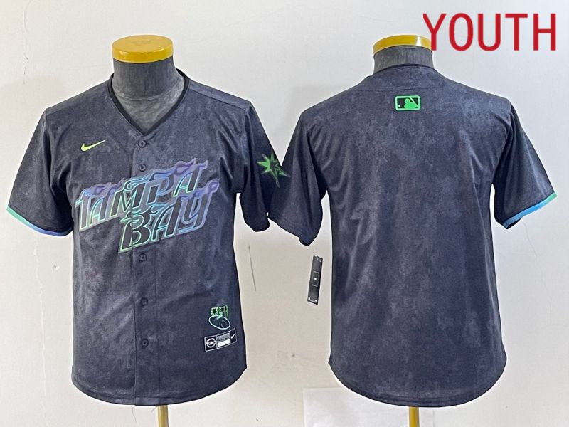 Youth Tampa Bay Rays Blank Nike MLB Limited City Connect Black 2024 Jersey style 6->youth mlb jersey->Youth Jersey